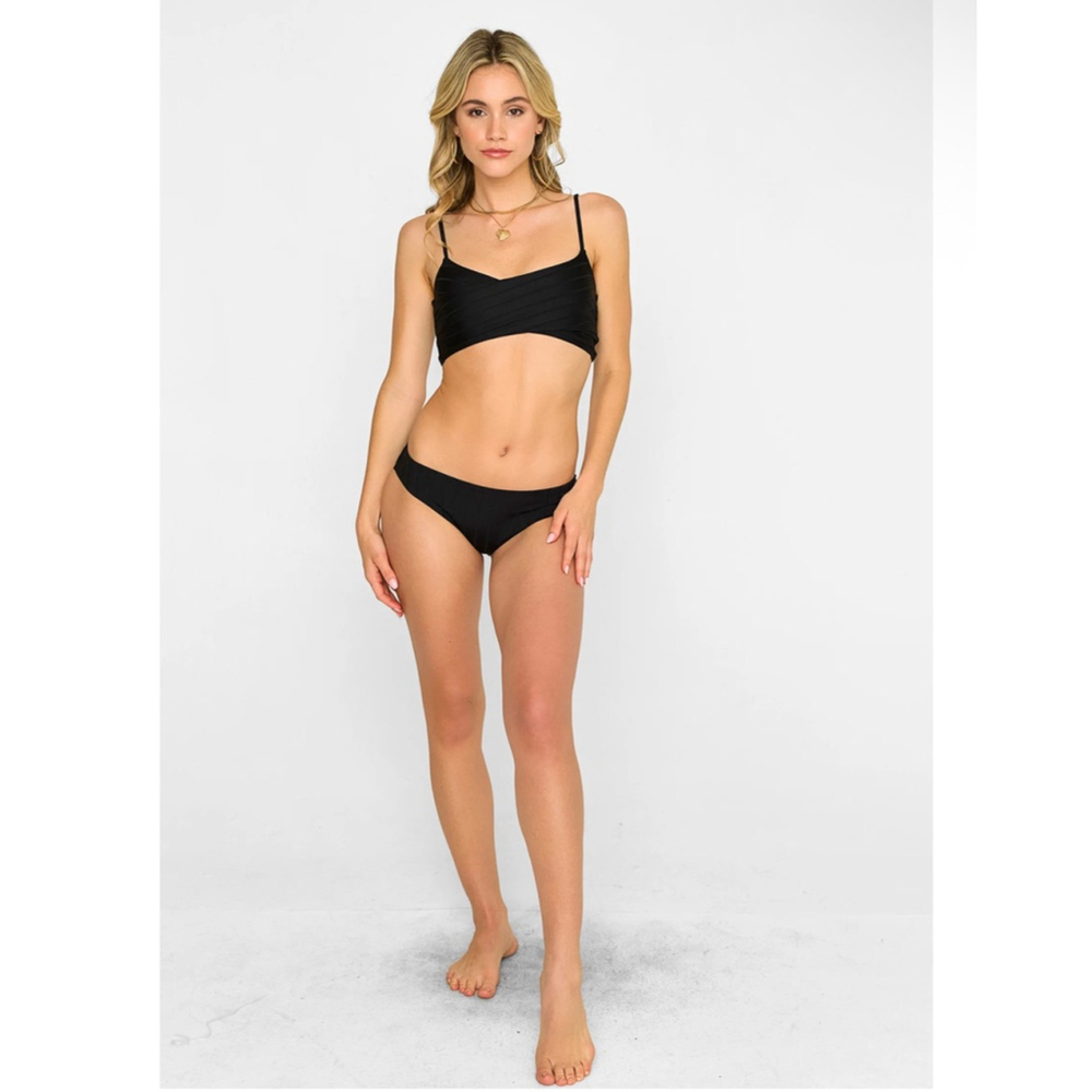 NWOT Beach Bunny Ribbed Bikini Bottoms Black Size XL